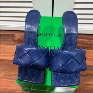 Bottega Veneta Navy Quilted Sandals